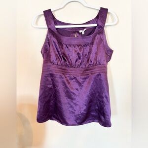 Cache vintage Y2K Purple Satin baby doll Top size Med